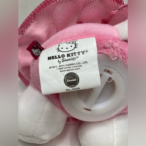 SANRIO Hello Kitty Licensed 8” Plush Coin Piggy Bank With Pink Dress & Pink Bow - Picture 10 of 12